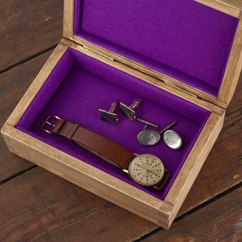 Personalised Wooden Cufflink Watch Box, 5 of 8