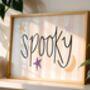 Spooky Stars And Moon Halloween Art Print, thumbnail 2 of 7