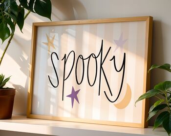 Spooky Stars And Moon Halloween Art Print, 2 of 7