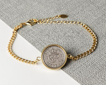1950 75th Birthday Sixpence Coin Chain Bracelet, 2 of 5