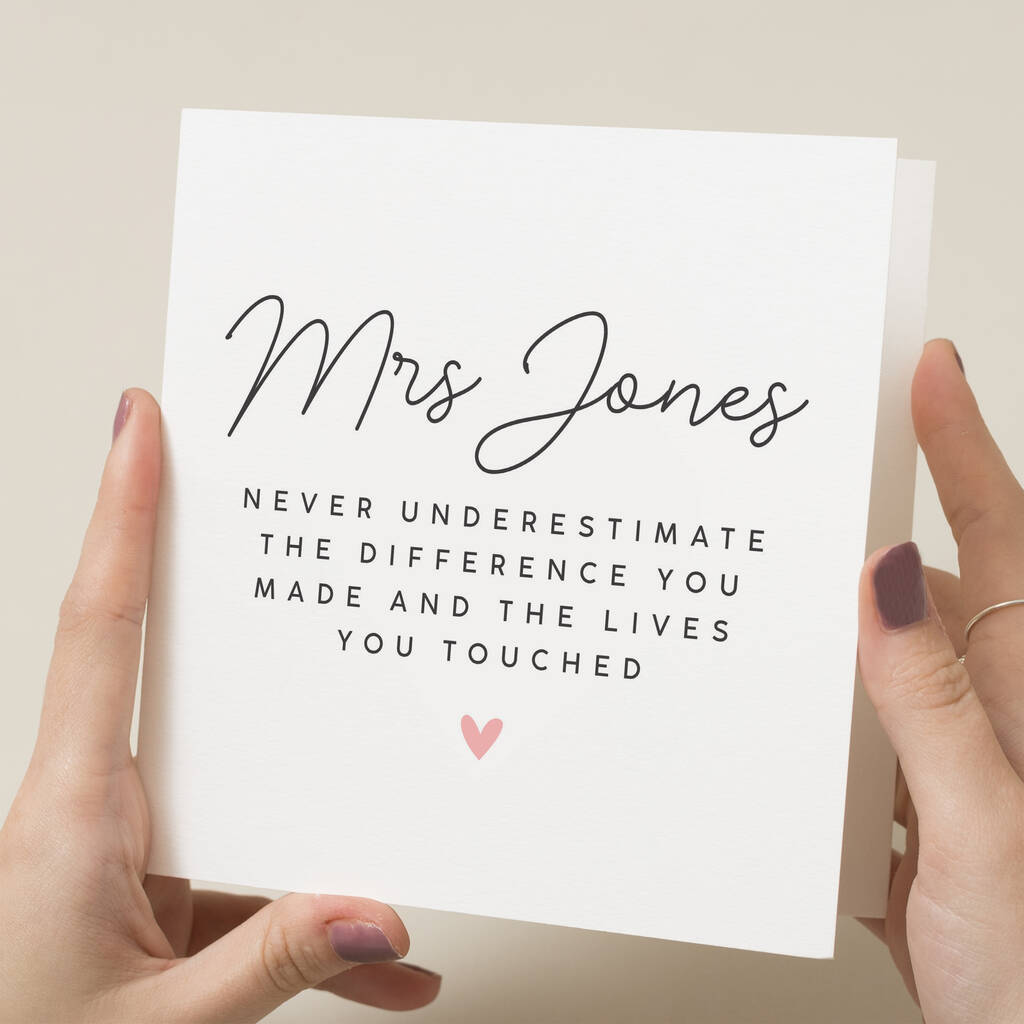 Personalised Teacher Thanks Card By Twist Stationery
