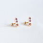 Box Of Light Gold, Ruby And Sapphire Stud Earrings, thumbnail 2 of 4