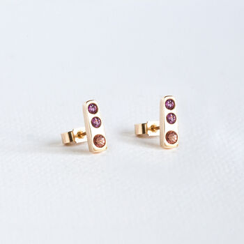 Box Of Light Gold, Ruby And Sapphire Stud Earrings, 2 of 4