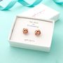 Rose Gold Plated Friendship Knot Earrings, thumbnail 2 of 3