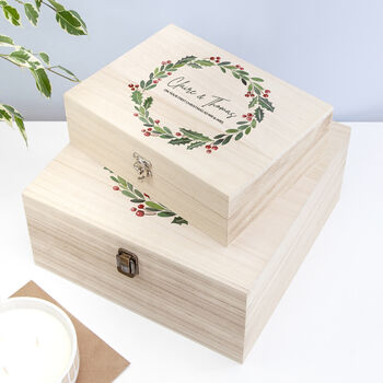 Personalised Couple's Wreath Christmas Eve Box, 12 of 12