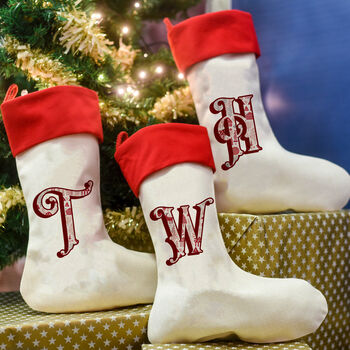 Personalised Initial Luxury Christmas Stocking Nordic, 5 of 8