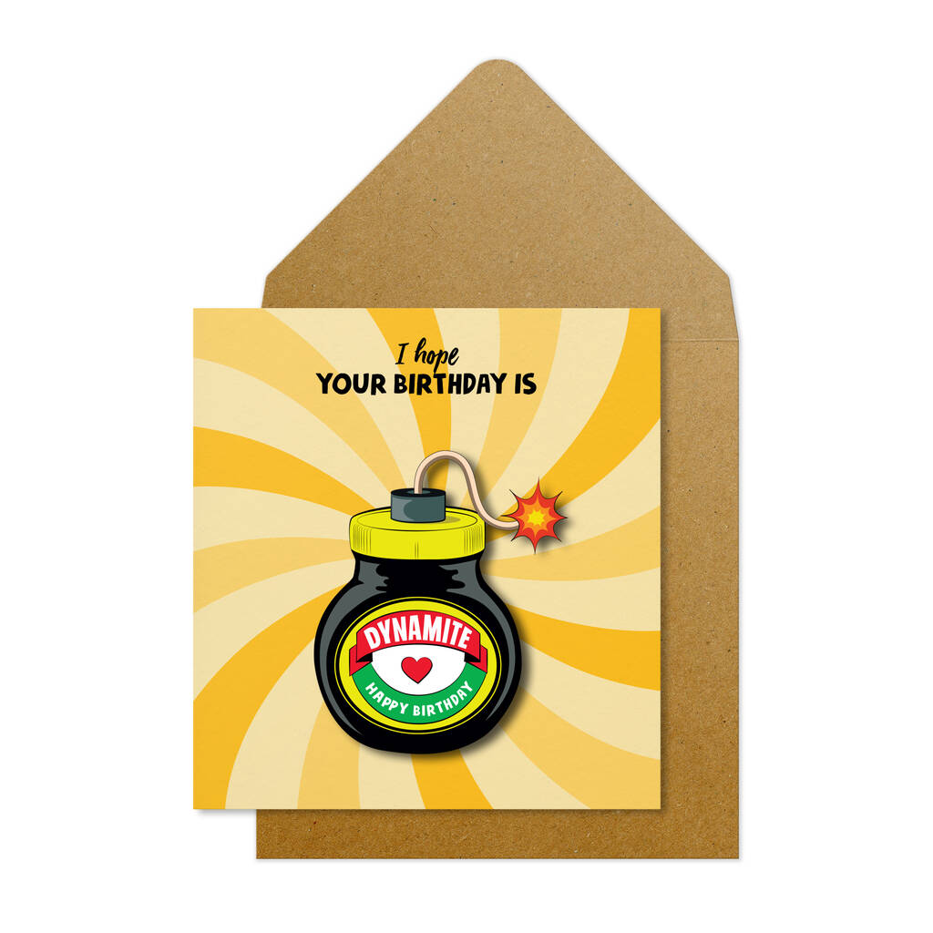 Handmade Happy Birthday Dynamite Marmite Card By Tache 7511