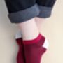 Lux Taylor Burgundy Luxury Crew And Trainer Men’s Socks, thumbnail 1 of 6