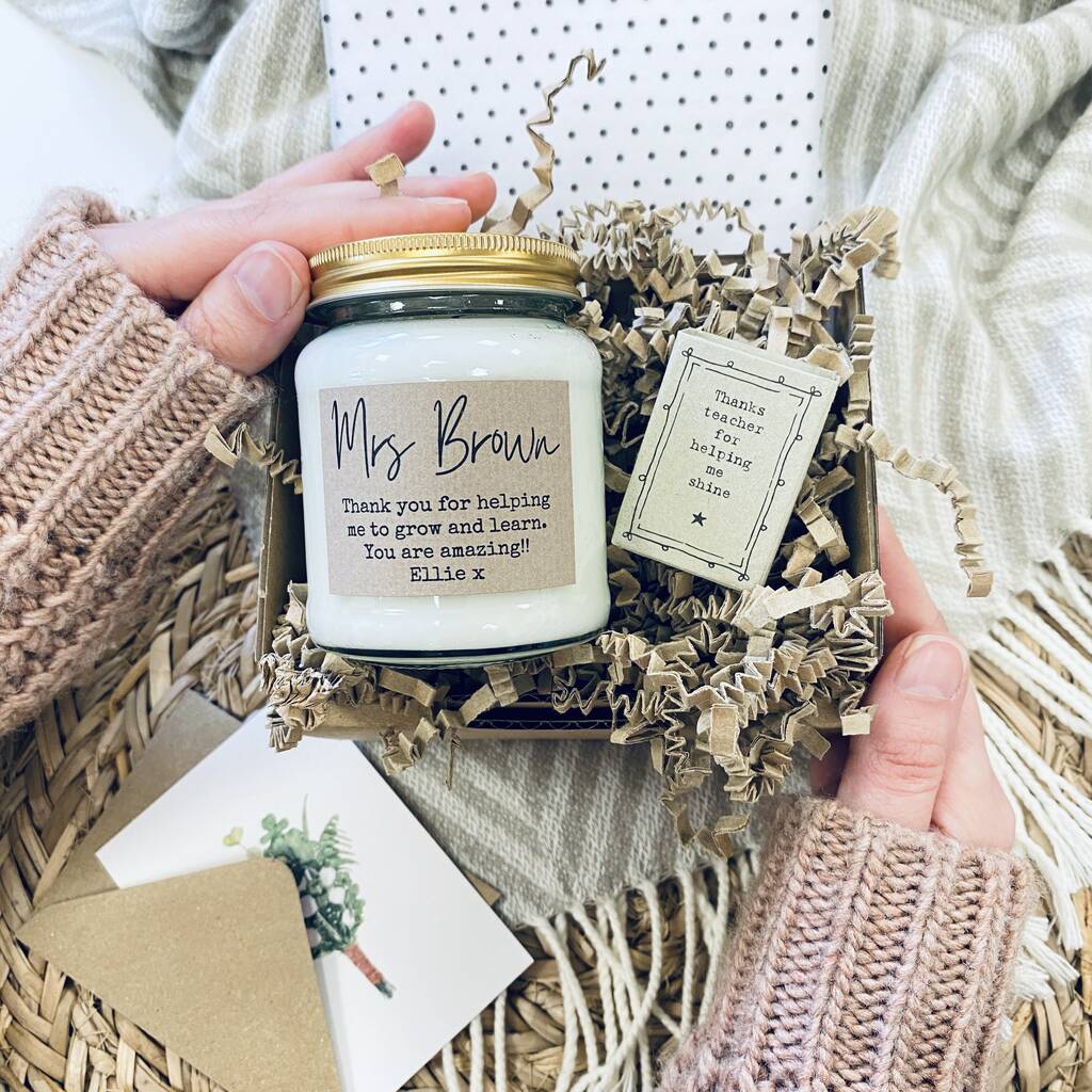 Personalised Teacher Candle Gift Set By Lollyrocket Candle Co