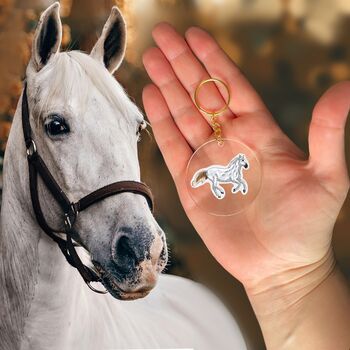 Personalised Horse Face Portrait Keyring, 3 of 7