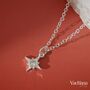 North Star Clear Cubic Zirconia Sterling Silver Pendant Necklace, thumbnail 4 of 6