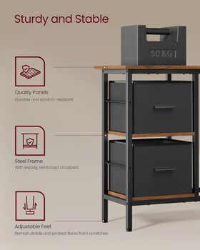 L Shaped Computer Desk With Two Drawers Monitor Stand, 10 of 12