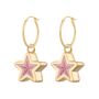 Geometric Pink Star Charm Hoop Earrings, thumbnail 7 of 8