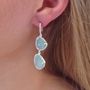 Aqua Chalcedony Gemstone Diamante Earrings, thumbnail 1 of 3