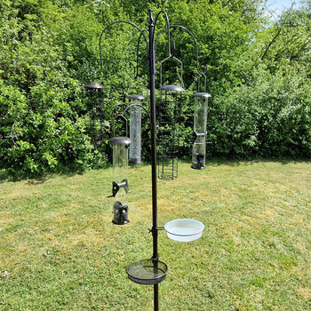 Complete Bird Feeding Station With Five Large Feeders, 10 of 10