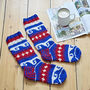 Fair Trade Hand Knitted Scandi Woollen Socks Size Large, thumbnail 3 of 4