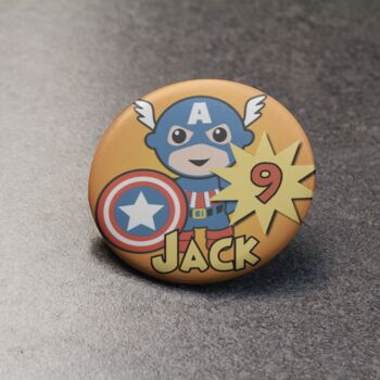 Personalised Baby Superhero Birthday Badge, 3 of 9