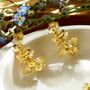 Gold Plated Forget Me Not Cluster Stud Earrings, thumbnail 1 of 5