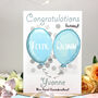 Personalised Balloons Baby Twins New Grandparents Card, thumbnail 5 of 10