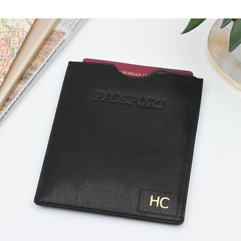 Personalised Patch Luxury Leather Passport Slot Holder, 2 of 4