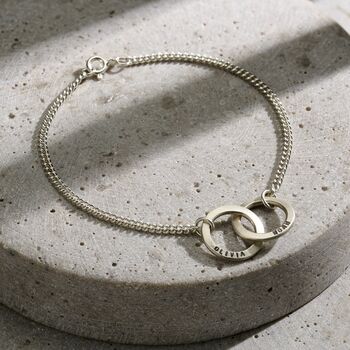 Personalised Men's Interlinking Hoops Bracelet, 3 of 8