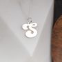 Solid Silver 'Groovy' Letter Charm Necklace, thumbnail 4 of 11