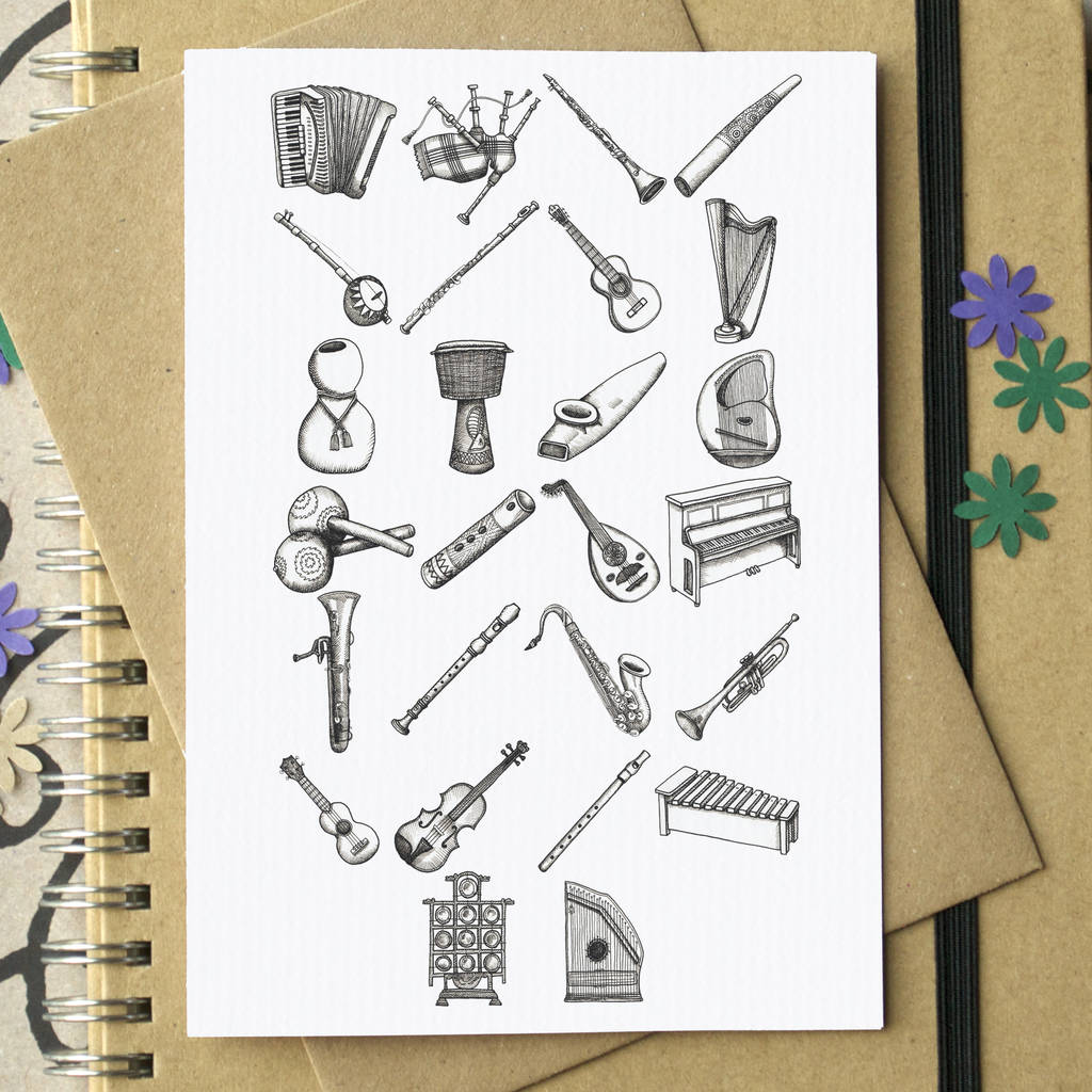Musical Instrument Alphabet Art Print Unframed By Becka Griffin