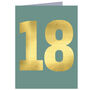 Mini Gold Foiled Number Eighteen Card, thumbnail 2 of 5