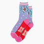 Women's Bamboo Socks Blue Hedgehog Wreath Strawberry, thumbnail 1 of 4
