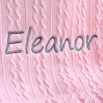 Personalised Pink Pom Pom Baby Girl Blanket, 2 of 8