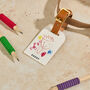 Personalised Child's Drawing Leather Luggage Tag, thumbnail 2 of 5