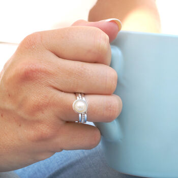 Dainty Pearl Ring. Stacking Rings, 7 of 12