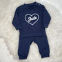 Heart Baby And Kids Personalised Sweatshirt Jogger Set, thumbnail 5 of 7
