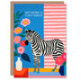 Colourful Stripes Flowers Zebra Daughter Birthday Card, thumbnail 1 of 4