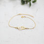 Birthday Gift For Women, Two Interlocking Heart Sterling Silver Bracelet, thumbnail 4 of 6