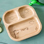 Personalised Dinosaur Bamboo Suction Plate And Spoon, thumbnail 1 of 8