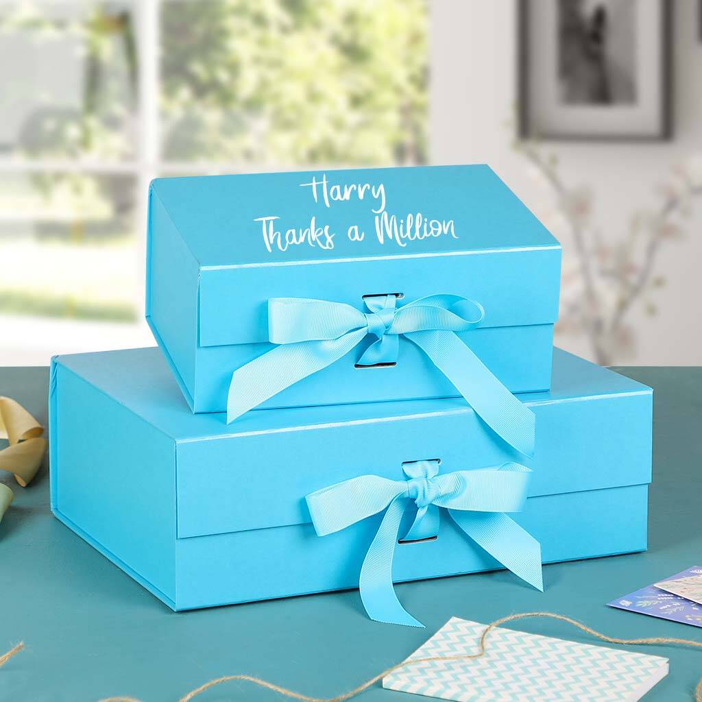 Personalised Luxury Bright Blue Gift Box By Dibor