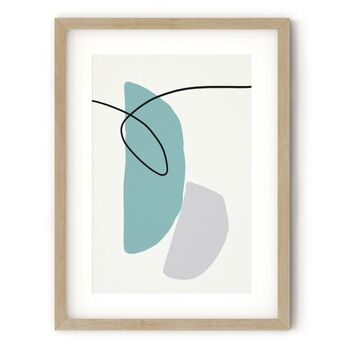 Teal And Grey Shapes Print Set Of Two, 2 of 5