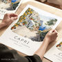 Travel Poster Of Capri, thumbnail 1 of 7