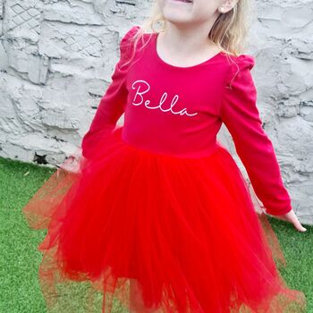 Personalised Children's Twirly Dress Long Sleeves, 2 of 4