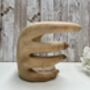 Hand Carved Wooden ‘Hand Of Wisdom’ Wine Bottle Holder, thumbnail 4 of 11