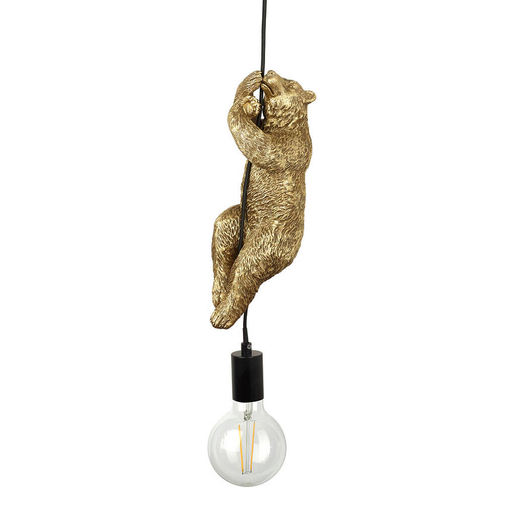 Antiqued Gold Bear Pendant Light