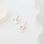 Lilly Shaped Pearl Drop Earrings, thumbnail 6 of 6