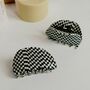 70s Style Flat Chequered Print Hair Claw Clip, thumbnail 2 of 7