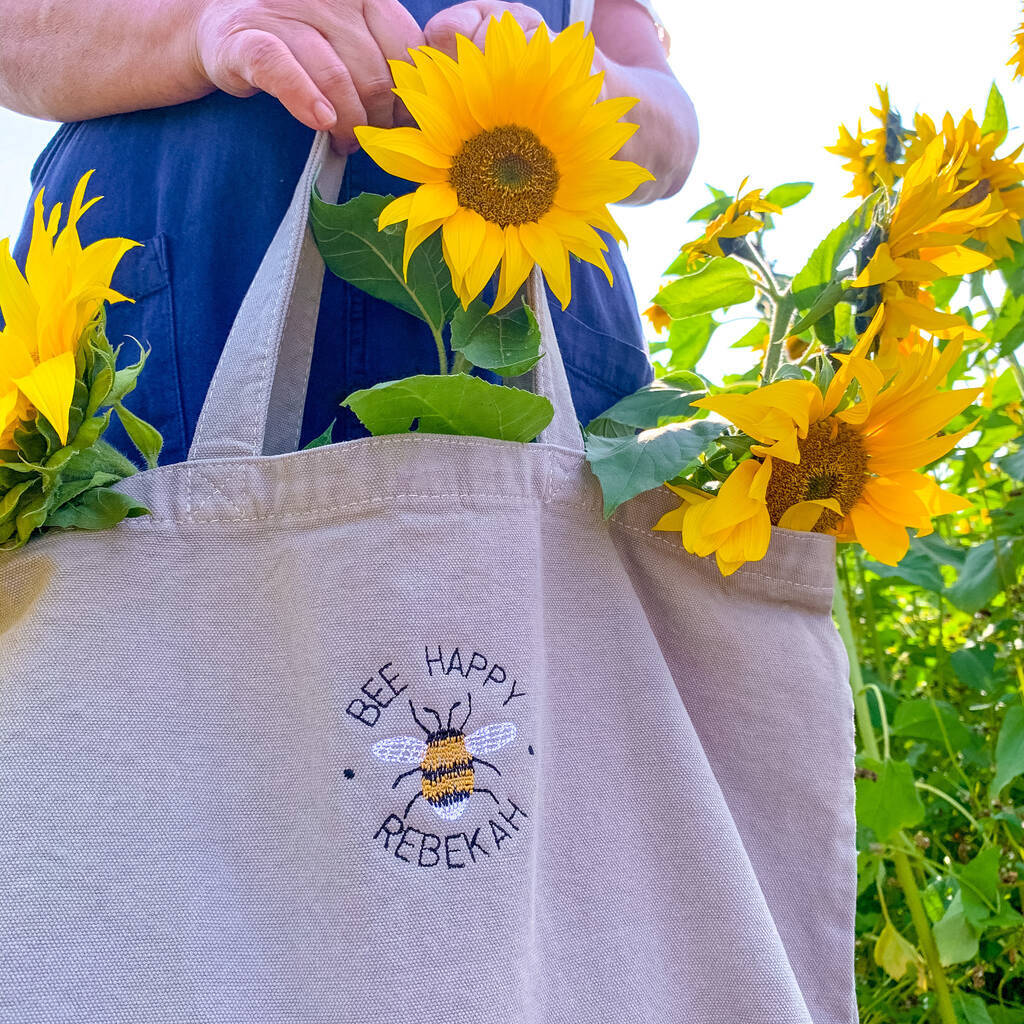 Personalised Embroidered Bee Tote Bag, 1 of 4