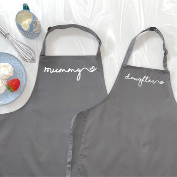 Mummy And Daughter Heart Apron Set, 7 of 8