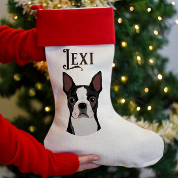 Personalised Dog Christmas Present Stocking, 2 of 12