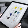 Leeds Classic Football Kits Team Print, thumbnail 1 of 4