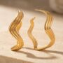 Large Wavy Hoop 18k Gold Plated Earrings, thumbnail 1 of 3