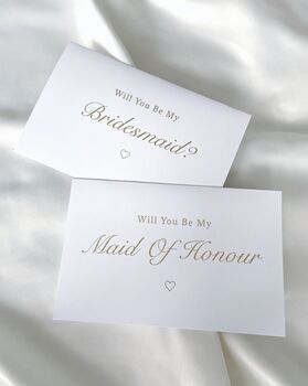 Gold Foil Personalised Bridesmaid And Maid Of Honour Cards, 3 of 4